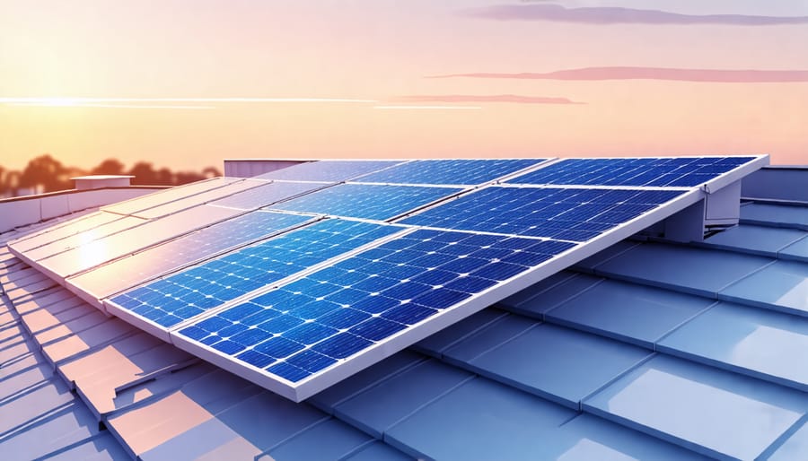 Bifacial solar panels installed on a roof, demonstrating dual-side energy capture