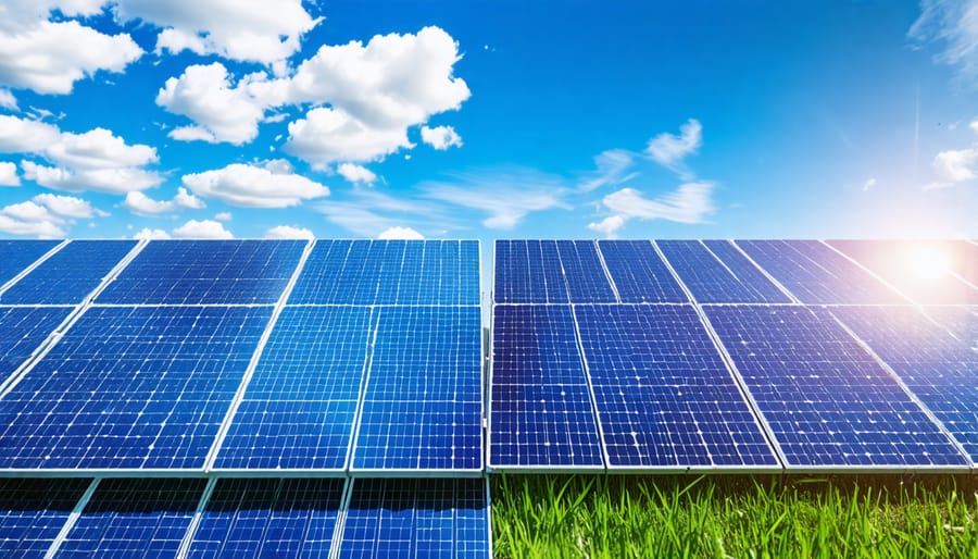 Comparison of monocrystalline and multi-crystalline solar cells, highlighting their distinct appearances