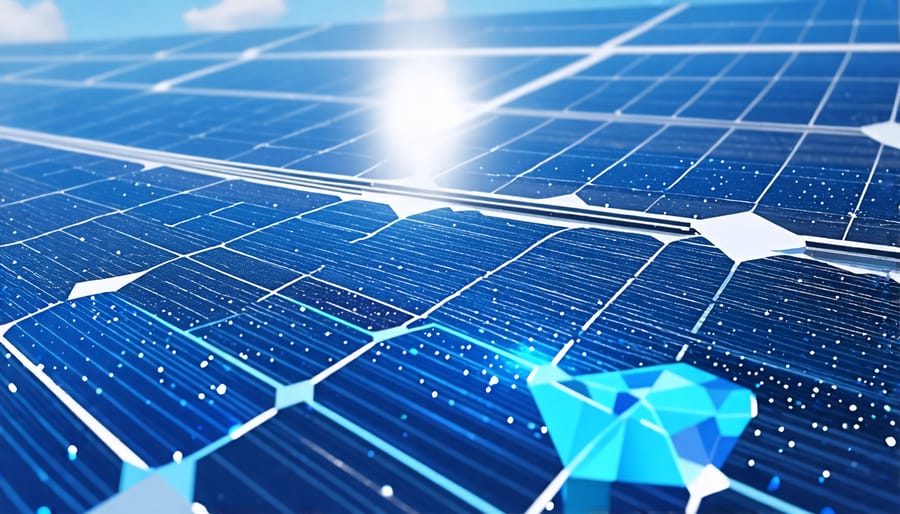 Polycrystalline solar cell with its signature blue, speckled look
