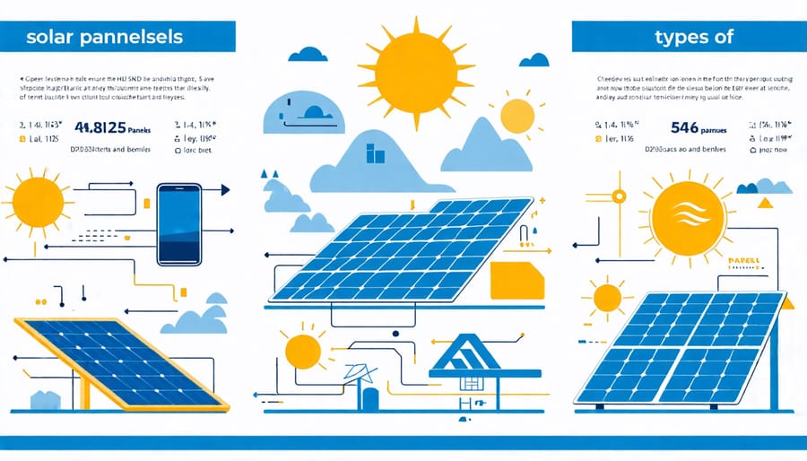 Chart comparing monocrystalline, polycrystalline, and thin-film solar panels