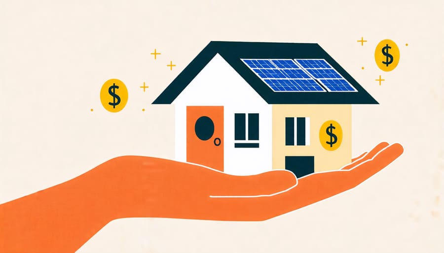 Conceptual representation of financial savings from residential solar