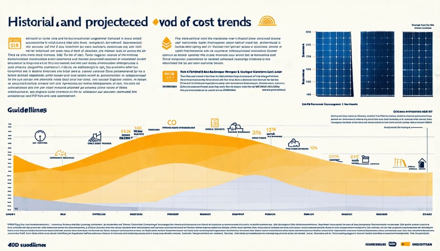 Graph showing cost trends of solar technology over the years