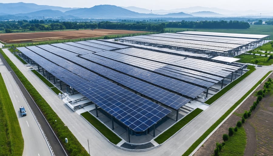 Industrial water recycling system in a solar panel manufacturing plant