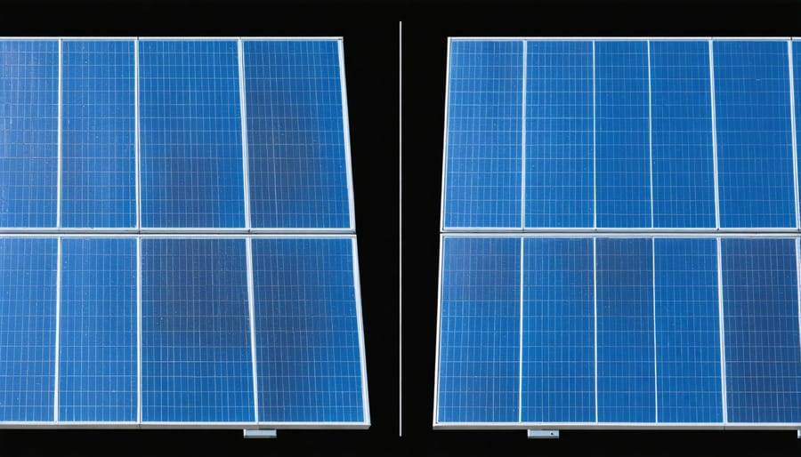 Side-by-side comparison of traditional vs AI-powered solar panel maintenance methods