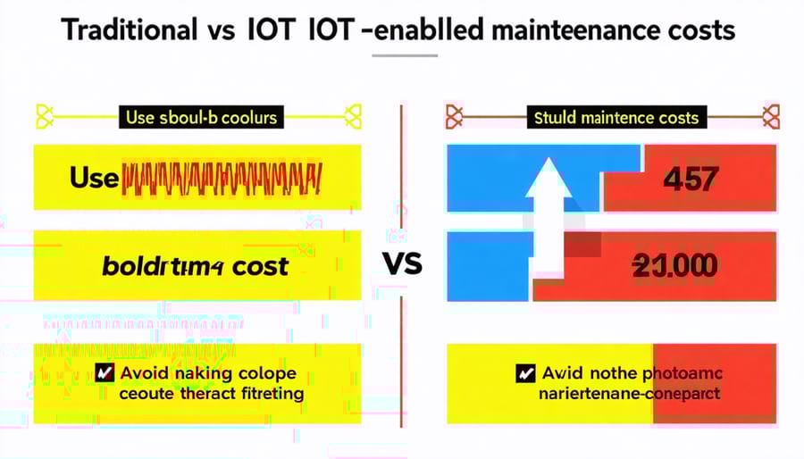 Graph comparing maintenance costs between traditional and IoT-enabled solar panel systems