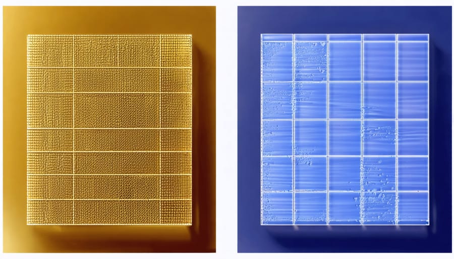Comparison of mono-crystalline and multi-crystalline silicon solar cell wafers