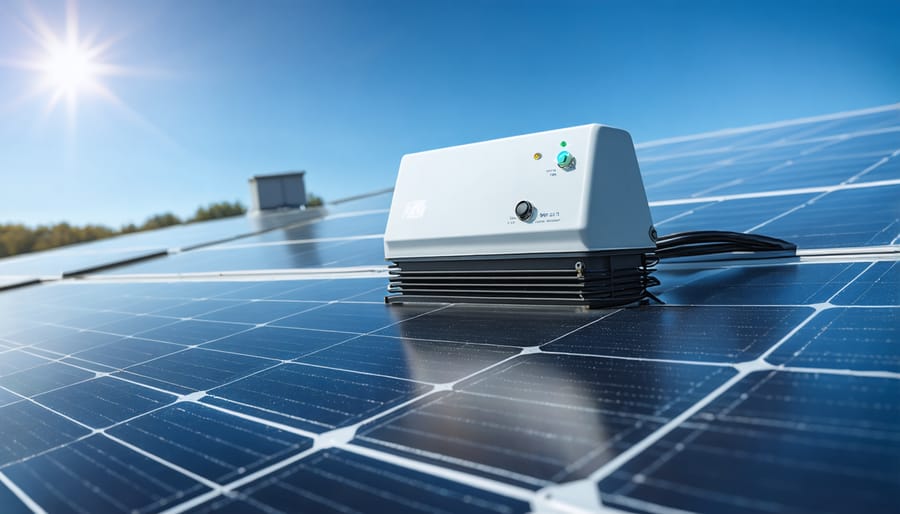 Installation sequence showing proper mounting and wiring of rapid shutdown equipment