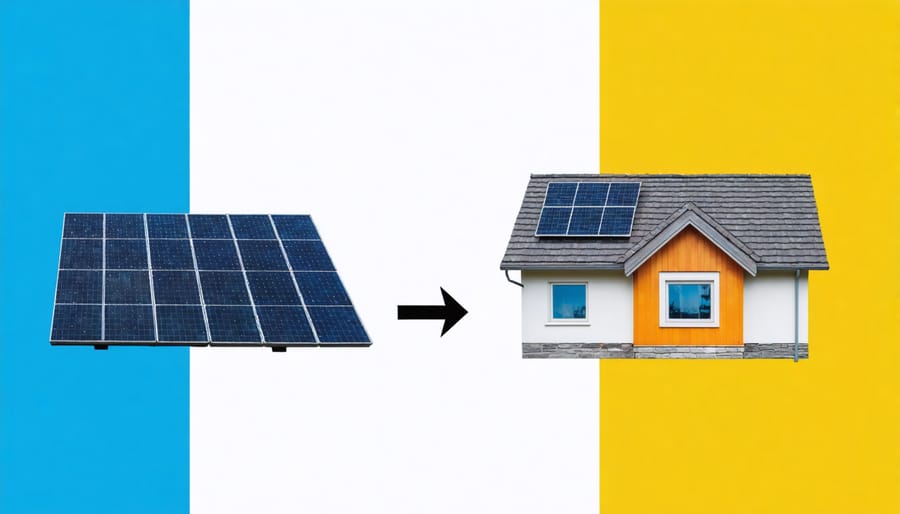 Comparative infographic showing performance metrics of solar panels versus solar shingles