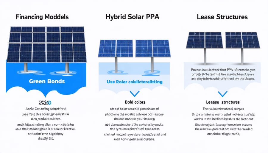 Visual representation of hybrid solar PV financing options and cash flow models