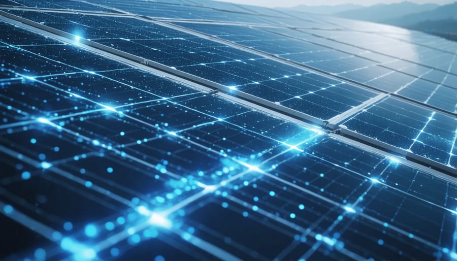 Interactive 3D visualization of AI-powered solar panel monitoring system