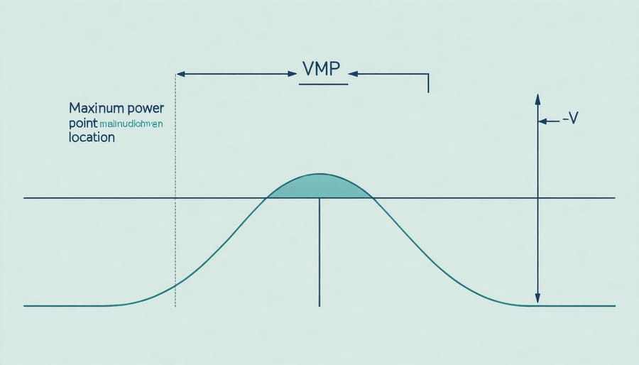 Graph showing current-voltage (I-V) curve with VMPP point clearly marked