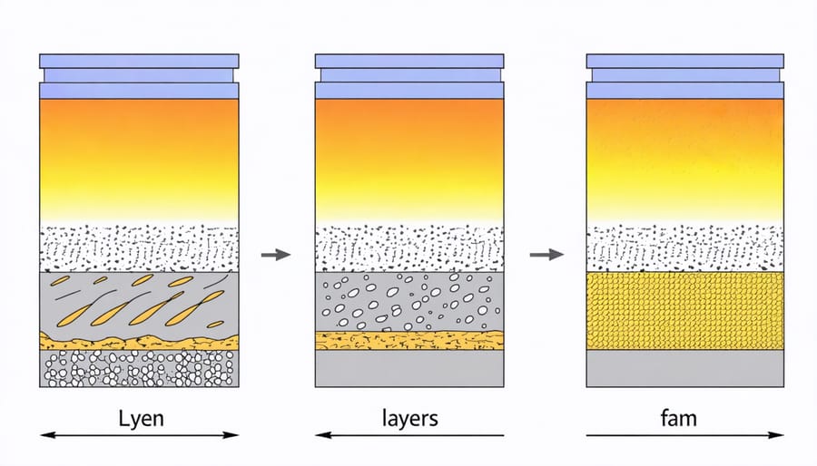 Layered structure diagram of a perovskite solar cell highlighting key components