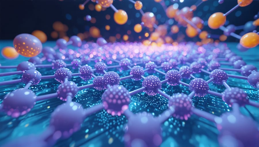 Crystal structure diagram of a perovskite quantum dot highlighting octahedral arrangement