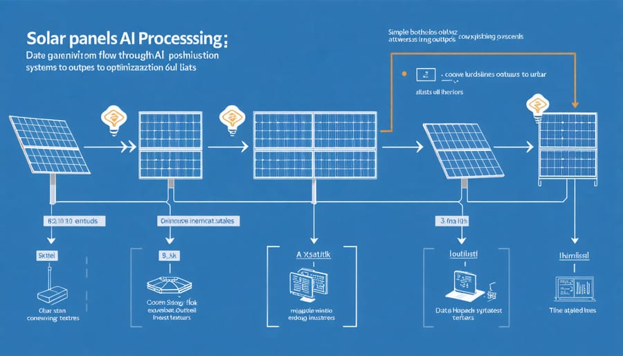 Flowchart of data collection and AI processing in solar PV systems