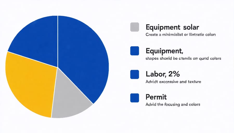 Pie chart showing distribution of initial solar panel investment costs