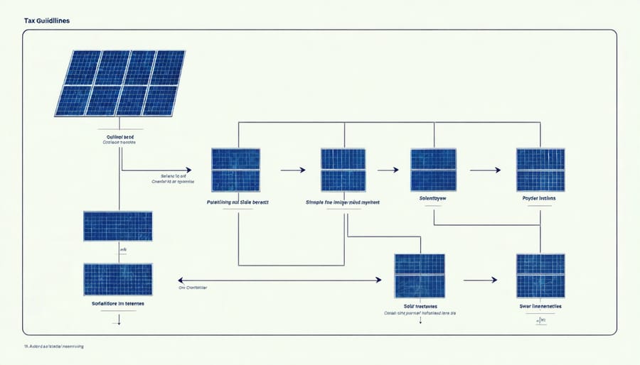 Flow chart illustrating various solar panel financial incentives and rebates