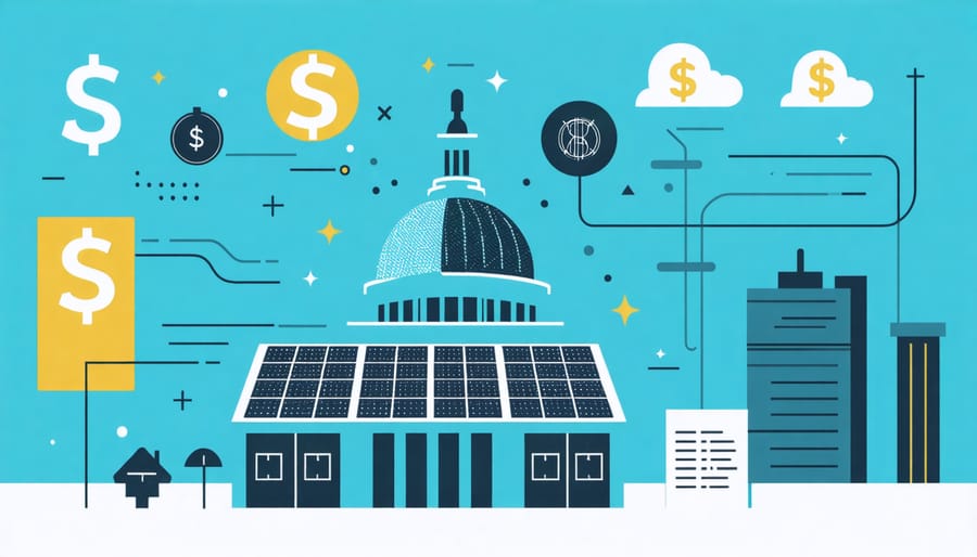 Visual representation of federal and state solar incentive programs