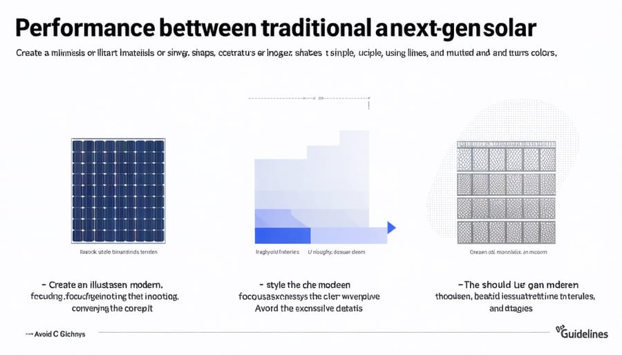Comparative chart displaying efficiency gains and energy yield metrics of different solar technologies