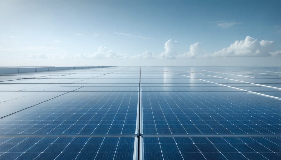 Computer-generated visualization of advanced solar panel designs with enhanced efficiency features