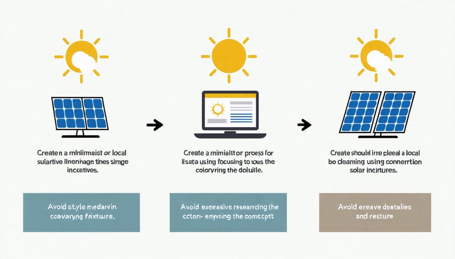 Flowchart diagram of solar incentive research process steps