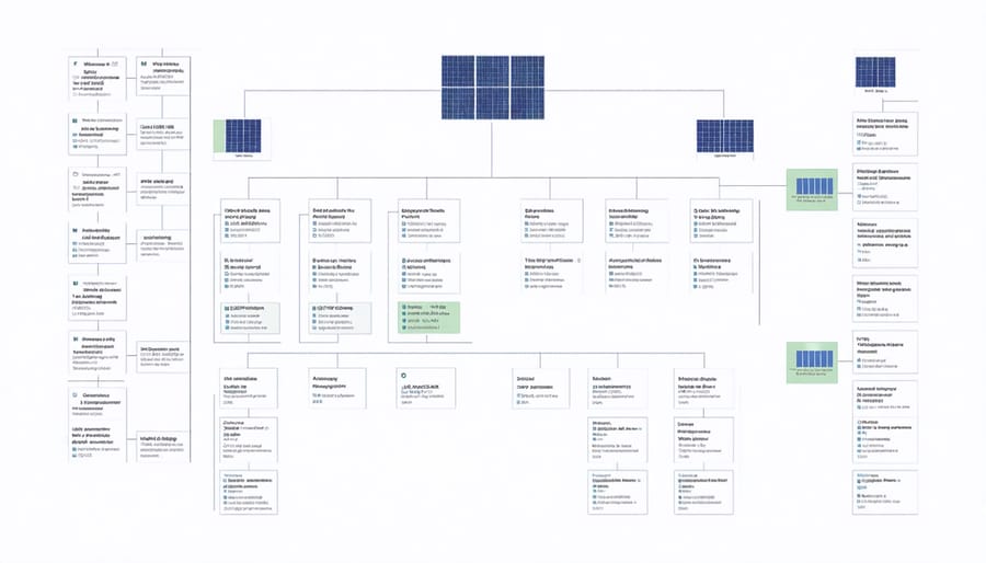 Organizational chart of local government departments involved in solar project approval