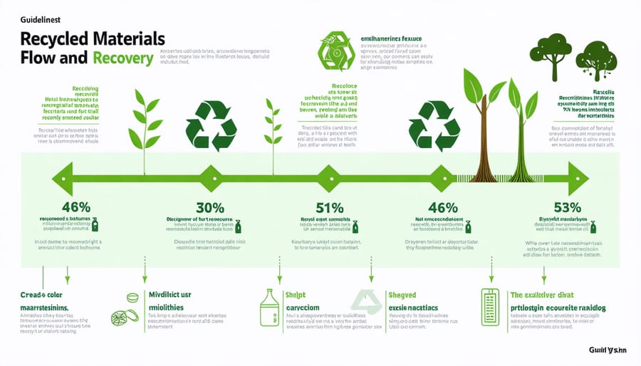 Circular diagram illustrating material recovery rates from recycled solar panels