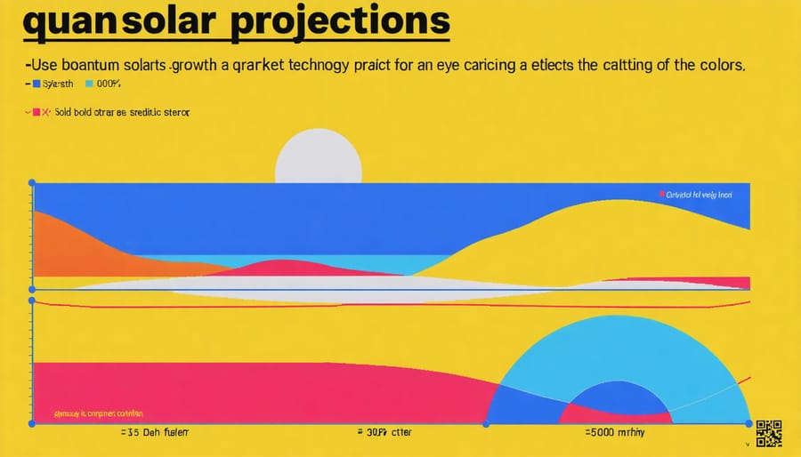 Graph displaying projected market growth of quantum solar panels from 2024 to 2030