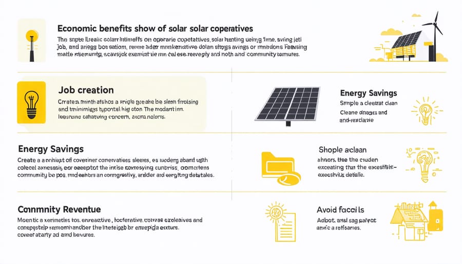 Visual representation of economic advantages from solar cooperative implementation
