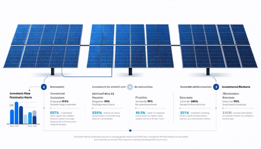 Visual representation of solar power investment trends and financial returns