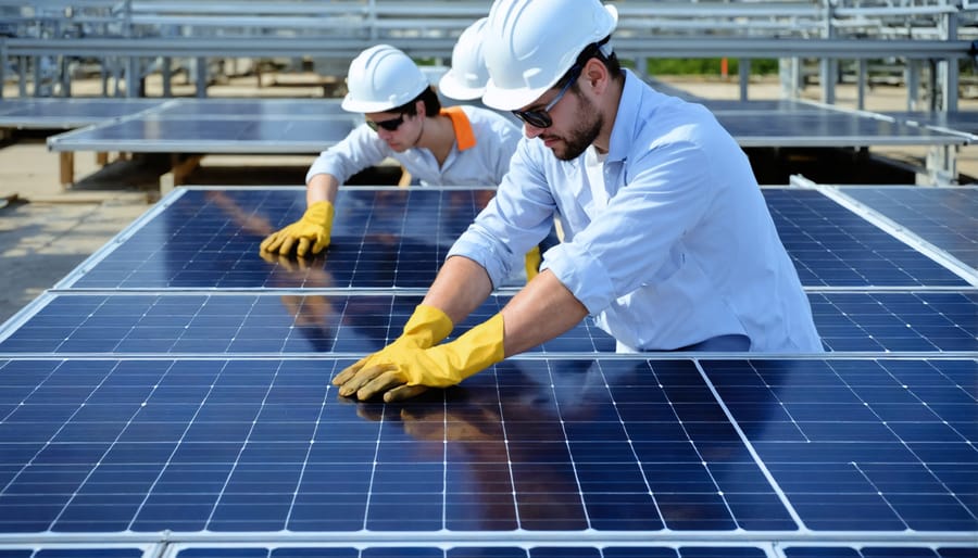 Solar manufacturing workforce development and training session in progress