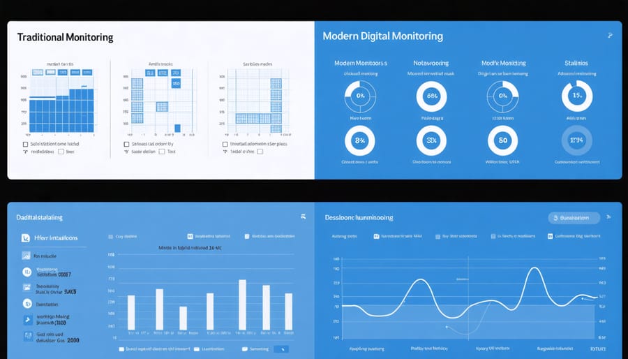 Comparison between traditional manual solar monitoring and modern digital monitoring systems