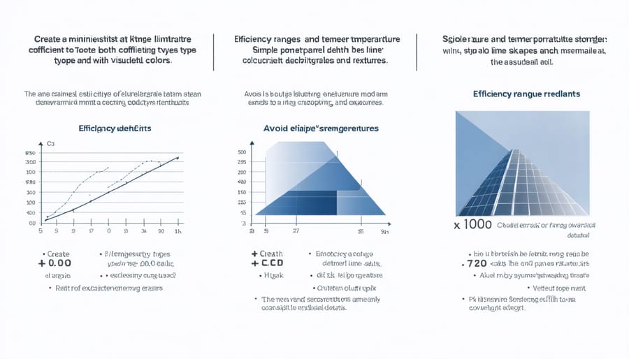Comparative efficiency chart showing performance metrics of monocrystalline and polycrystalline solar panels