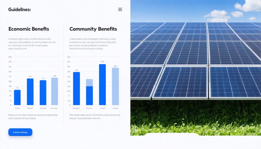Side-by-side comparison of financial benefits and community impact of solar partnerships