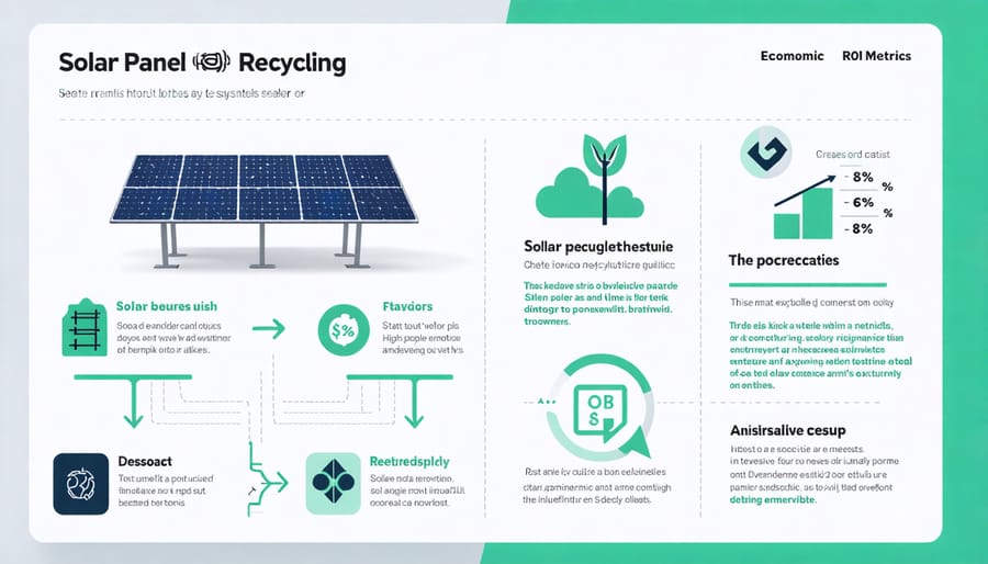 Visual chart displaying cost savings and revenue streams from solar panel end-of-life management