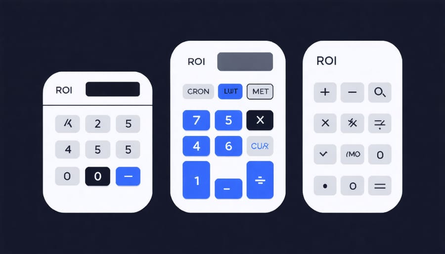 Interactive solar ROI calculator interface with input fields and results display