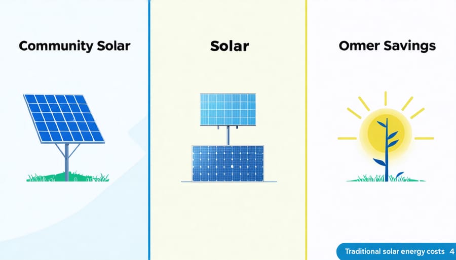 Visual comparison of monthly utility bills before and after community solar subscription