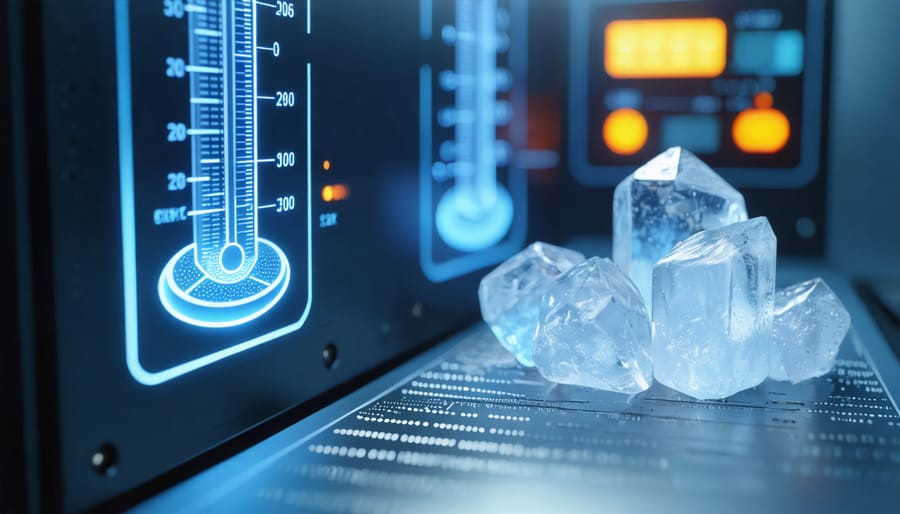 Manufacturing control panel showing temperature parameters for z-crystal formation