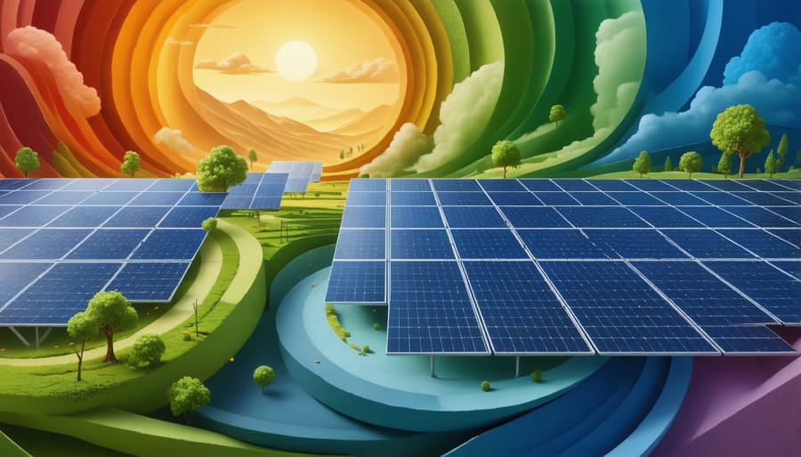 Circular diagram showing the lifecycle of solar PV materials from manufacturing through recycling