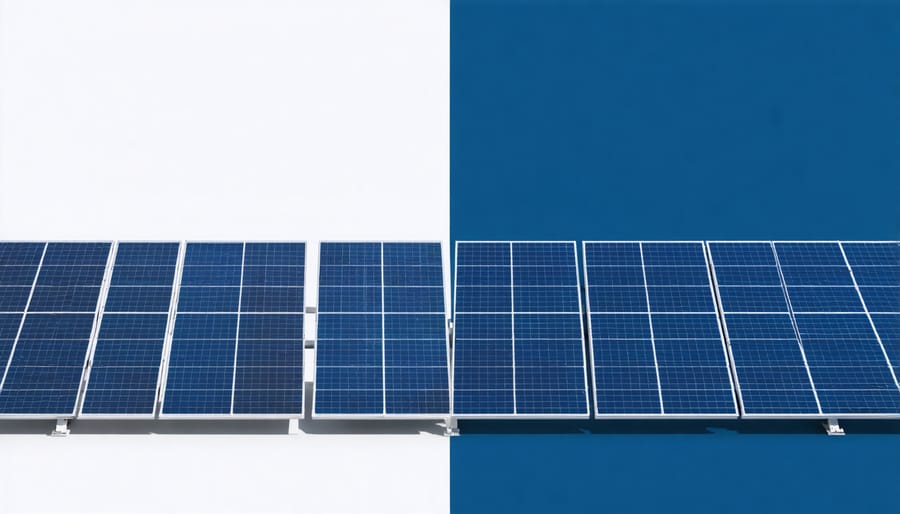 Comparison diagram showing conventional silicon-based materials versus bio-based alternatives in solar panel construction