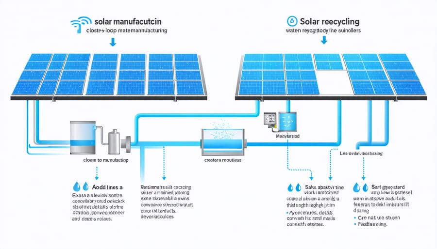 Diagram of water recycling process in solar panel production facility