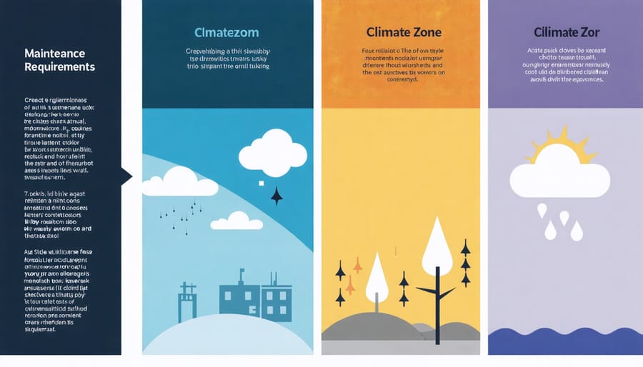 Visual comparison of maintenance needs and frequencies for solar installations in different climates