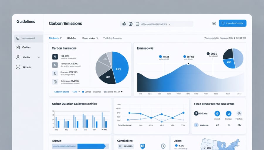 Interactive dashboard displaying real-time carbon emissions data and baseline measurements