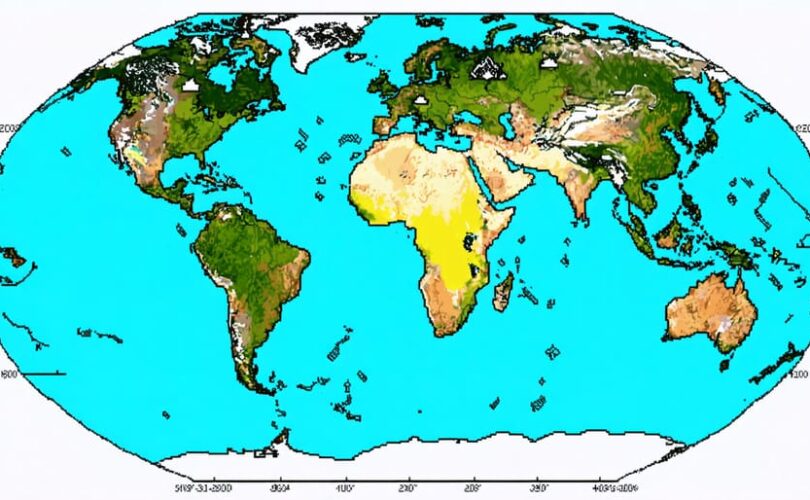 A color-coded global map illustrating the nine major climate zones according to the Köppen-Geiger classification system, highlighting diverse weather patterns relevant to solar PV installations.
