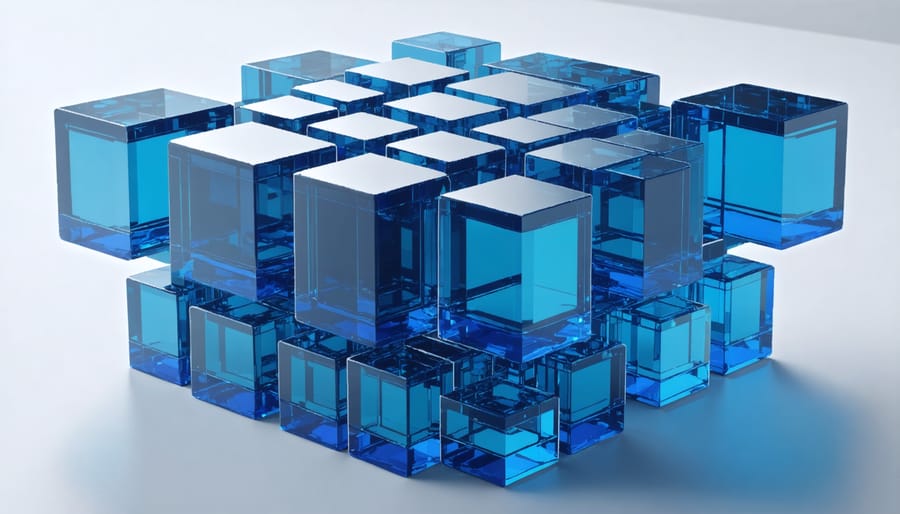 Crystal structure diagram of hybrid perovskite showing molecular arrangement and chemical bonds