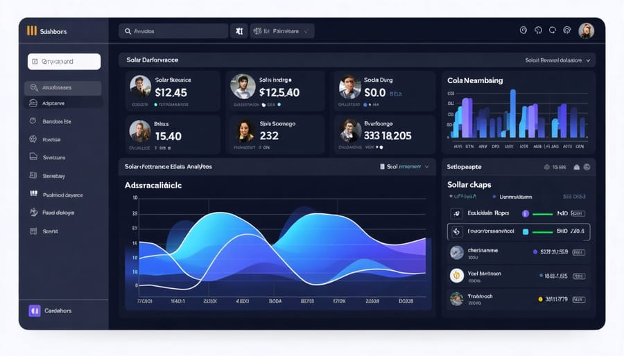 Interactive dashboard displaying solar system performance metrics and data visualization