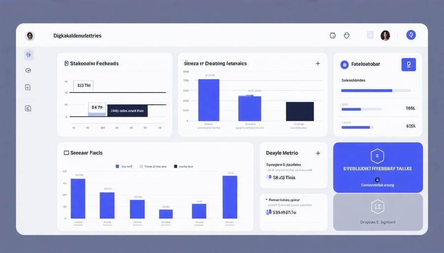 Digital interface displaying solar project feedback data and stakeholder engagement metrics