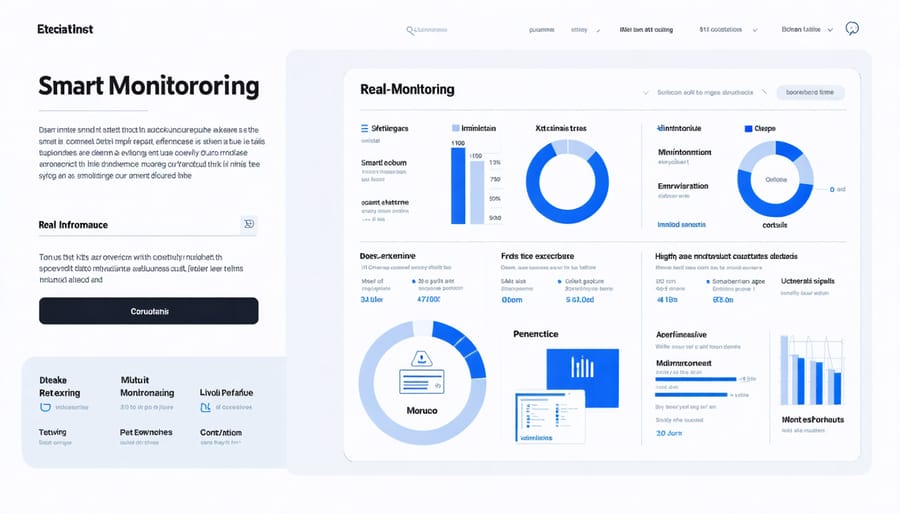 Digital dashboard displaying solar panel performance metrics and maintenance alerts for arctic installations