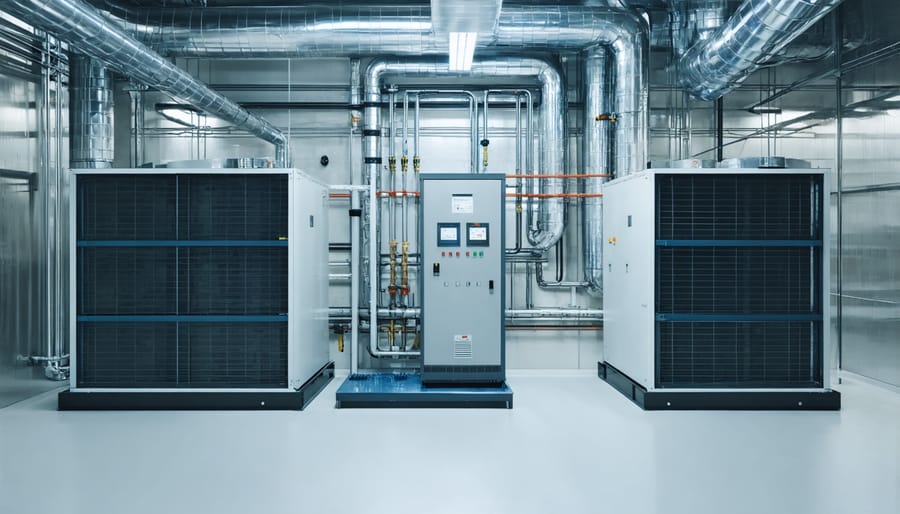 HVAC and cooling equipment installation in a large-scale battery storage facility