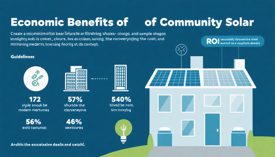 Visual representation of community solar economic benefits and savings