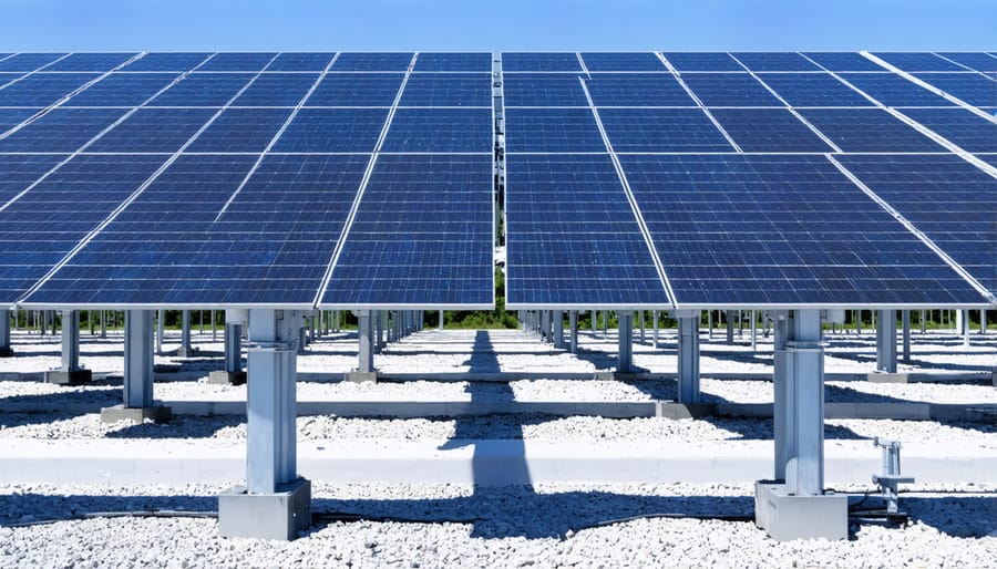 Industrial battery storage installation connected to solar farm